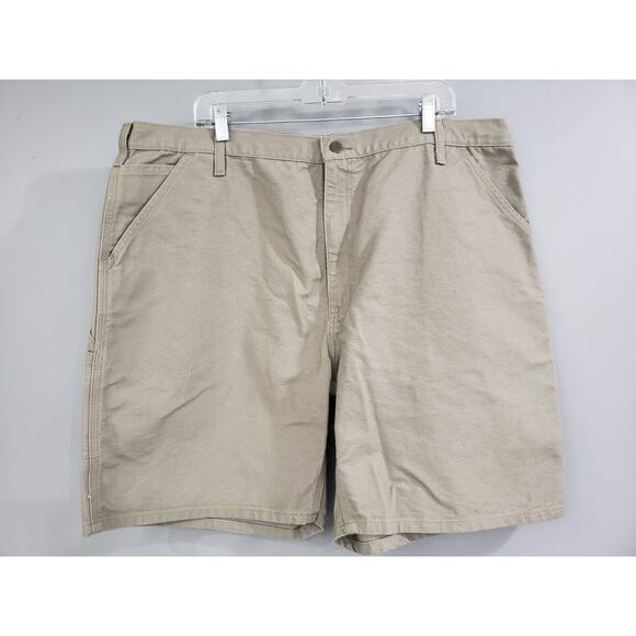 NEW Carhartt Washed Duck Work Shorts Mens Size 42 Khakki Ring Spun Cotton - Picture 1 of 3